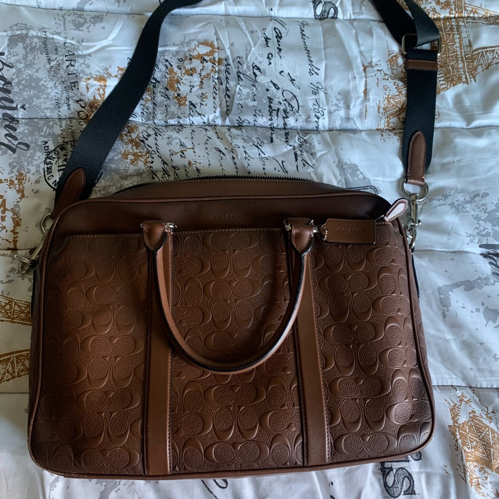 Brown Leather Coach Messenger Bag
